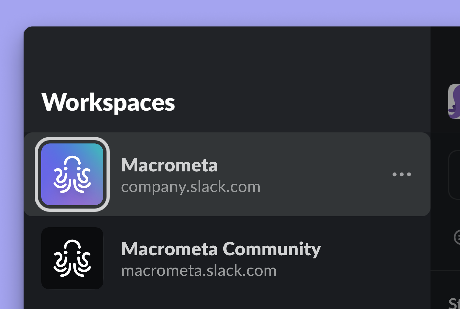 Macrometa Slack icons